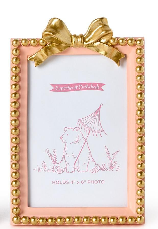 Golden Bow Photo Frames in Pink (2 Sizes)