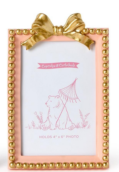 Golden Bow Photo Frames in Pink (2 Sizes)
