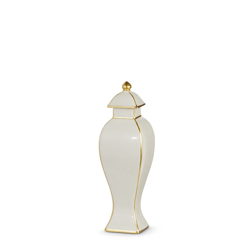 Gold Accent Decorative Ginger Jar - Small