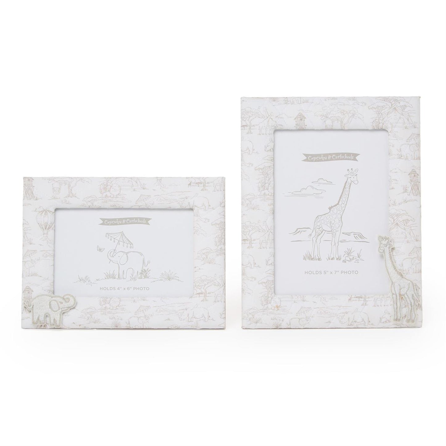 Sweet Safari Quilted Photo Frames in Gray (2 Styles)