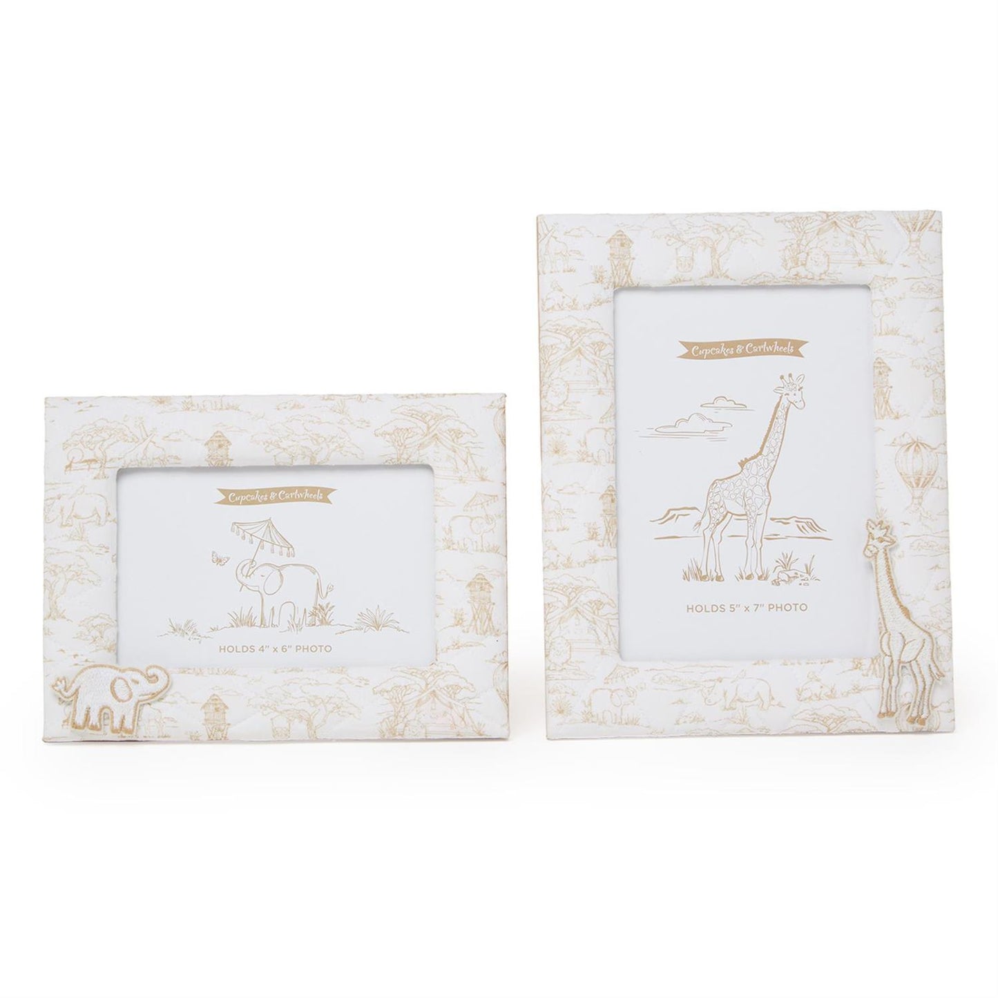 Sweet Safari Quilted Photo Frames in Taupe (2 Styles)