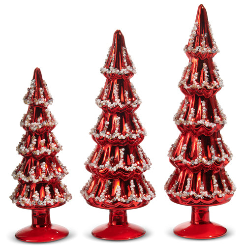 Red Beaded Trees (3 Sizes)