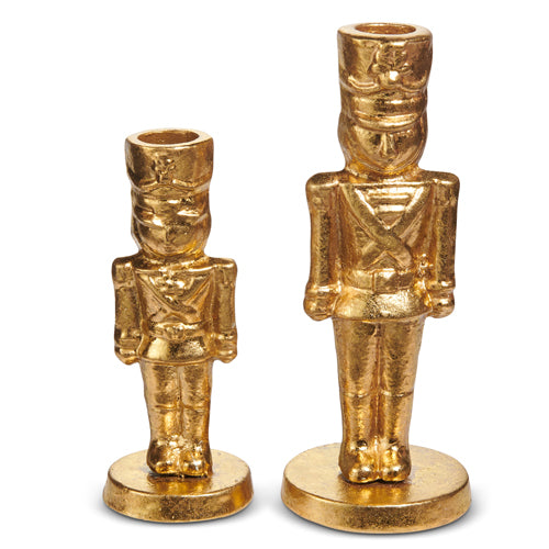 Gold Nutcracker Candlesticks (2 Sizes)