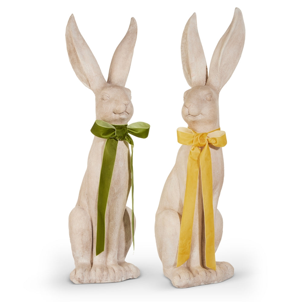 Concrete Look Rabbit w/Bow (2 Colors) - 31.5"