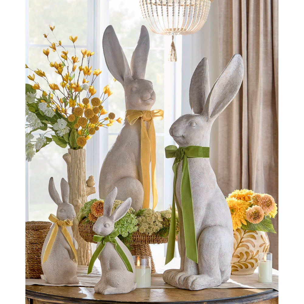 Concrete Look Rabbit w/Bow (2 Colors) - 31.5"