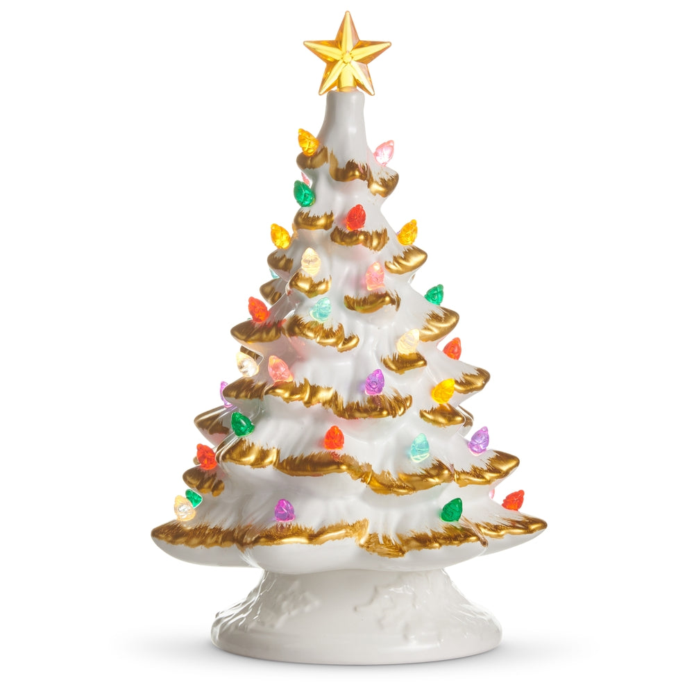 White and Gold Lighted Tree