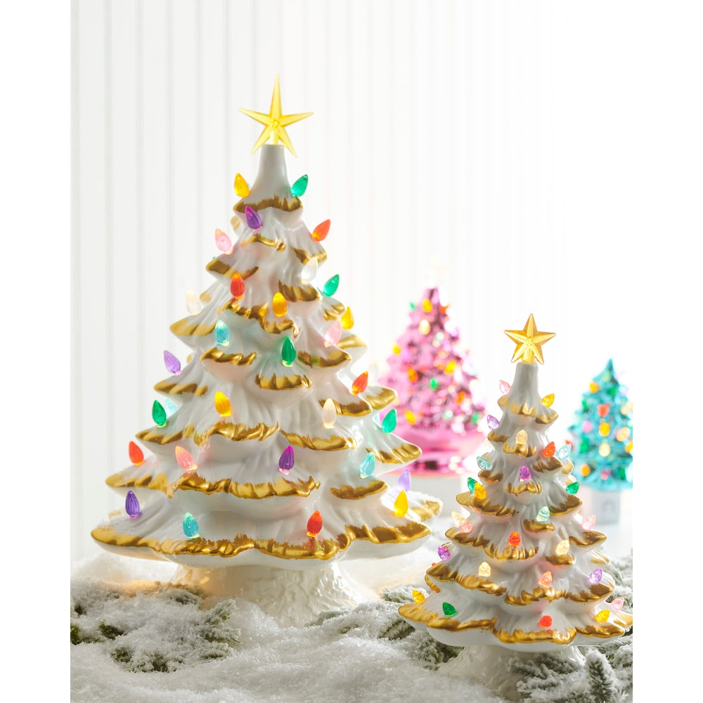 White and Gold Lighted Tree