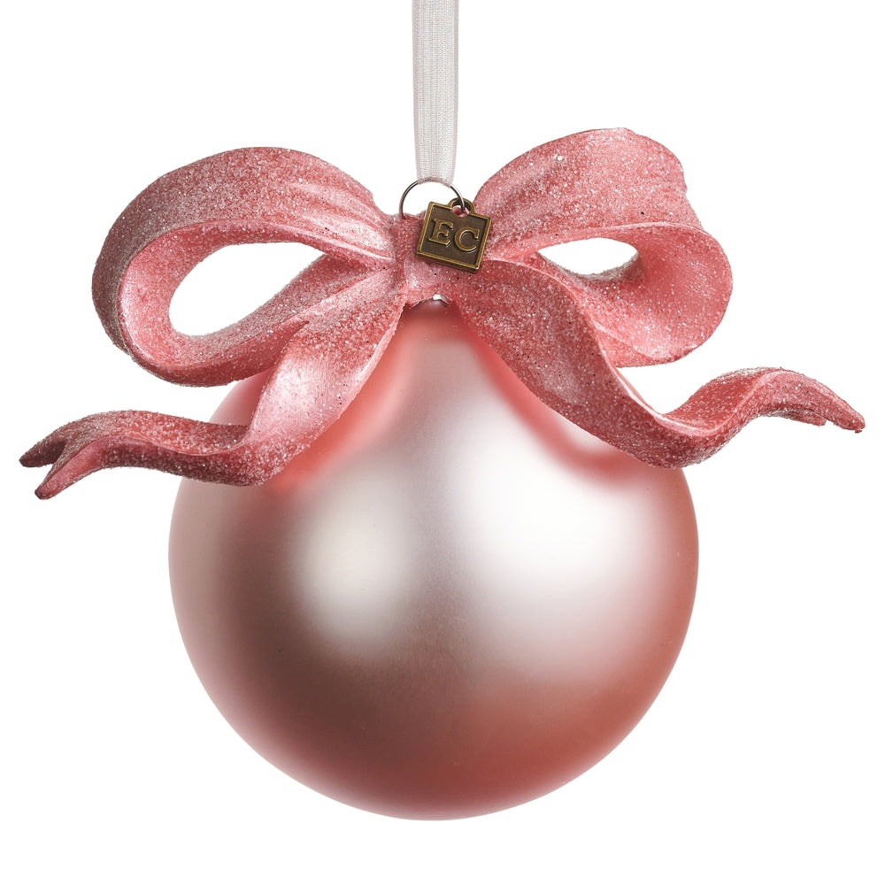 Pink Ribbon Ball Ornament