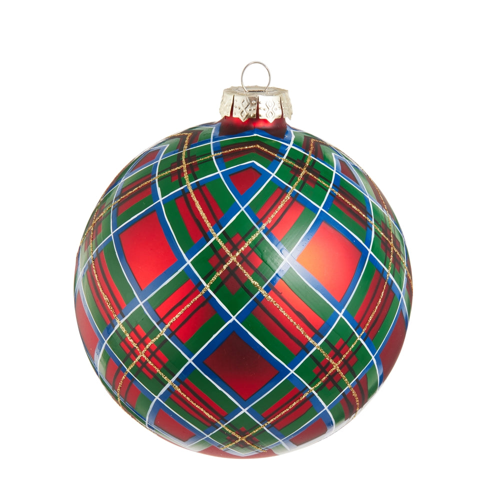 Plaid Ball Ornament