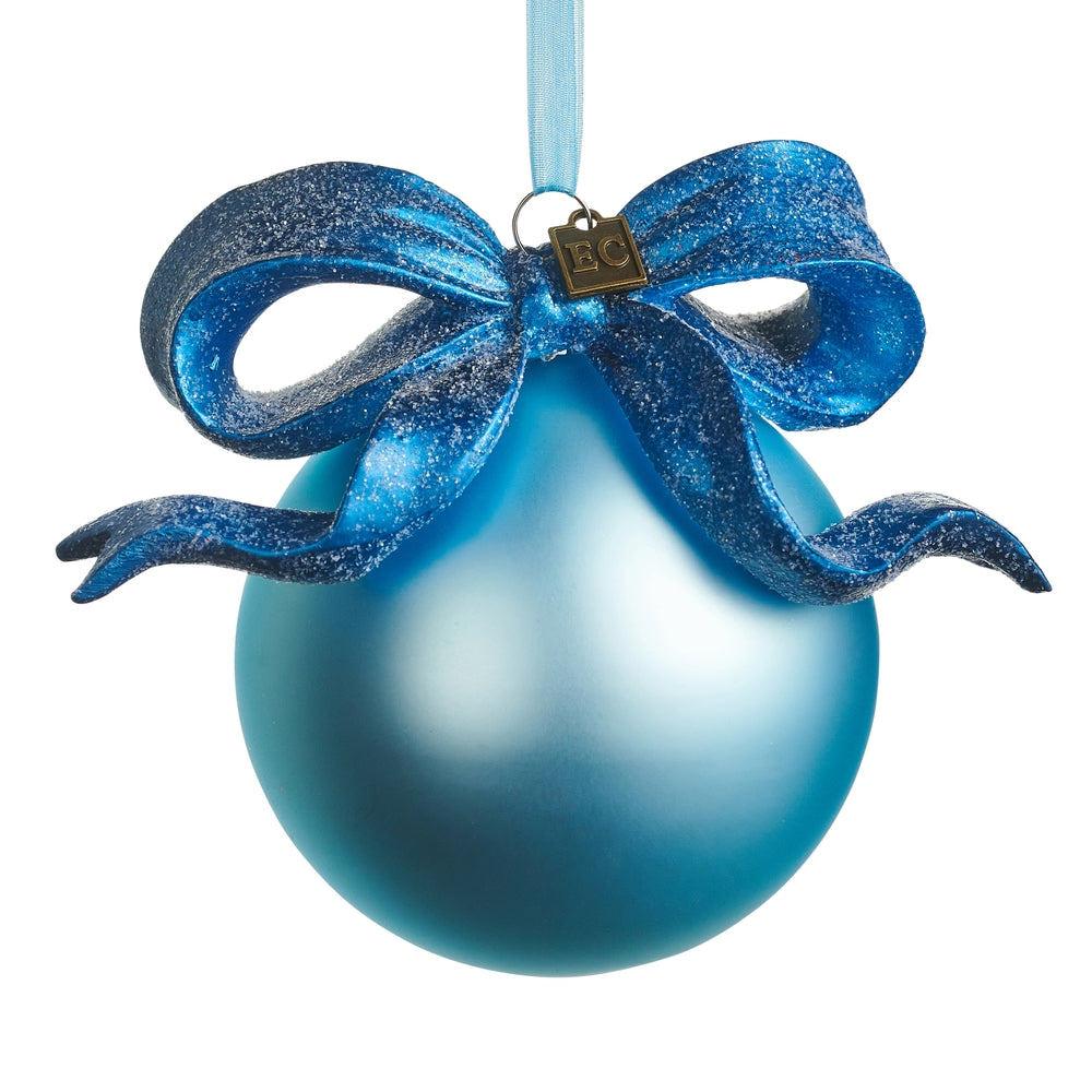 Blue Ribbon Ball Ornament