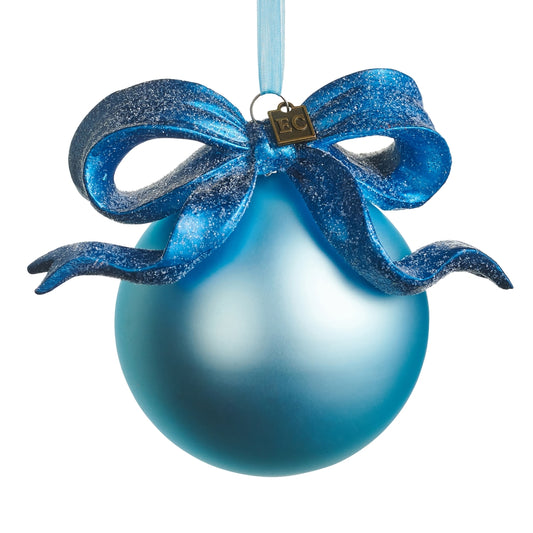 Blue Ribbon Ball Ornament