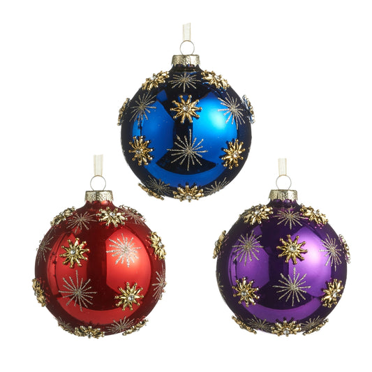 Gold Snowflake Ball Ornament (3 Colors)