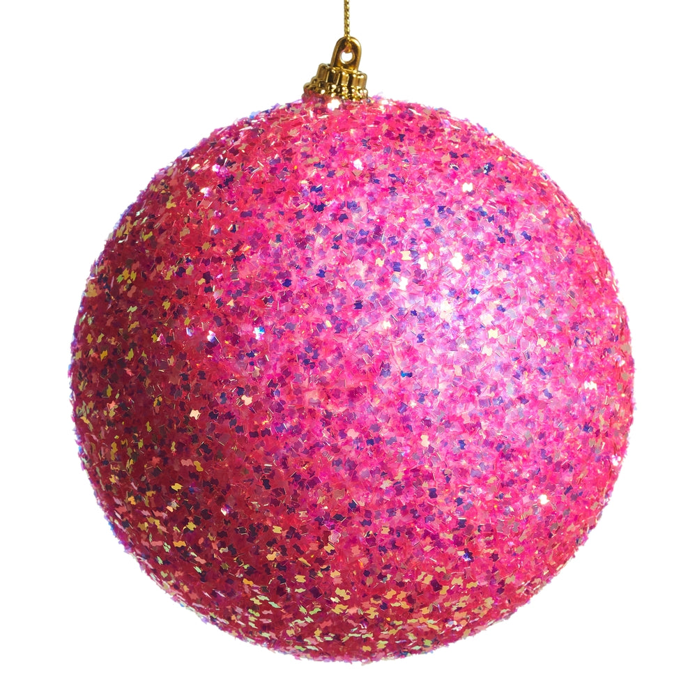 Neon Pink Glitter Ornament
