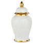 White and Gold Ginger Jar - 19"