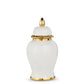 White and Gold Ginger Jar - 14.5"