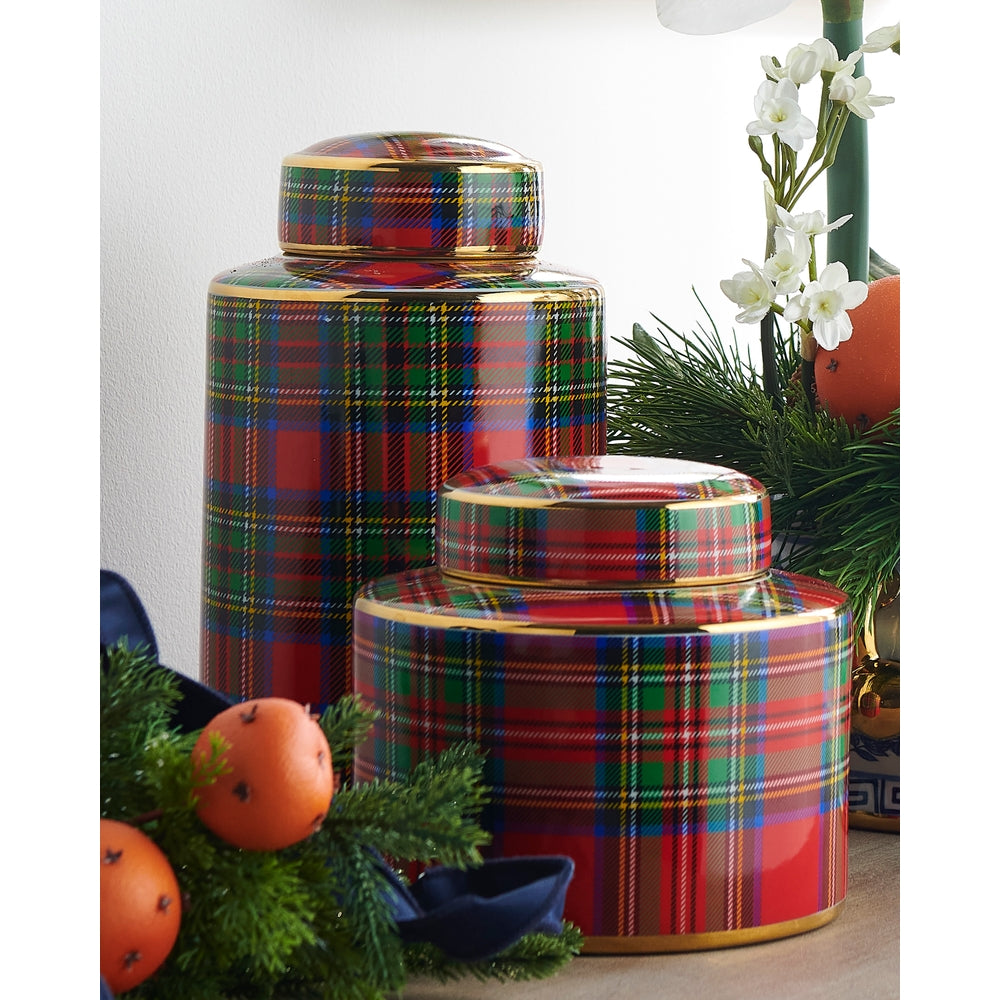 Tartan Plaid Decorative Jar