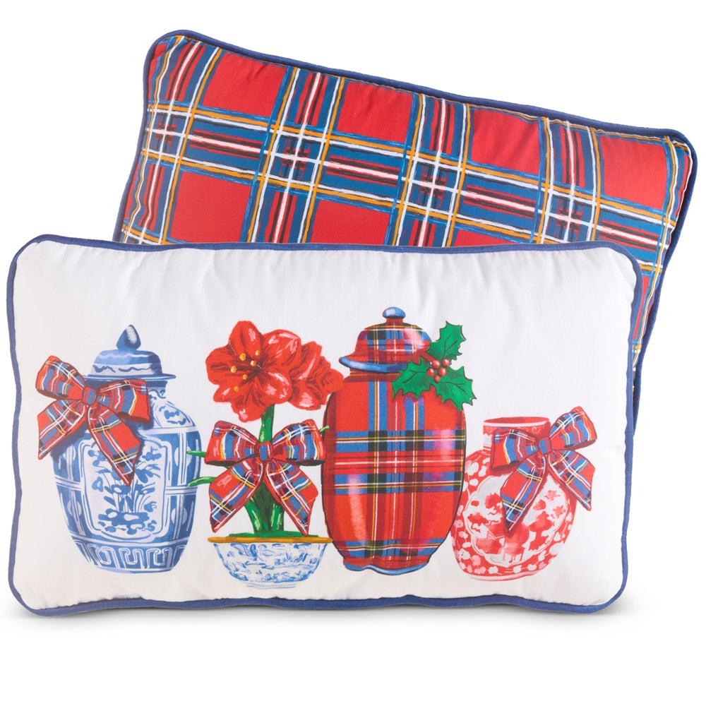 Dressed In Plaid Chinoisereie Lumbar Pillow