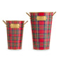 Red, Green and Gold Plaid Bucket Decor (2 Sizes)