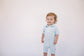 Short Sleeve Polo Romper -Blue Gingham: 0-3 mo