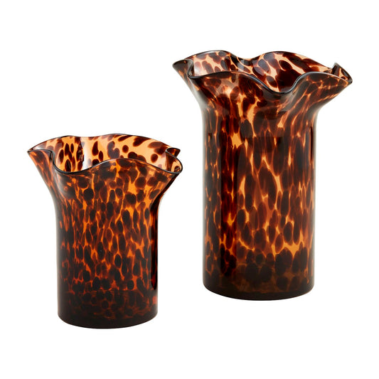 Tortoise Ruffle Vases ( 2 Sizes)