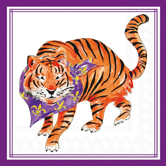 Paper Cocktail Napkins - Purple Tiger Hometown Pride