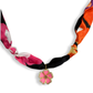 Scarf Bandana Charm Necklaces : Heart CZ - Purple Blue Abstract Scarf