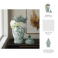 Ceramic Bird Flower Decorative Temple Jar - Green, 18 in.