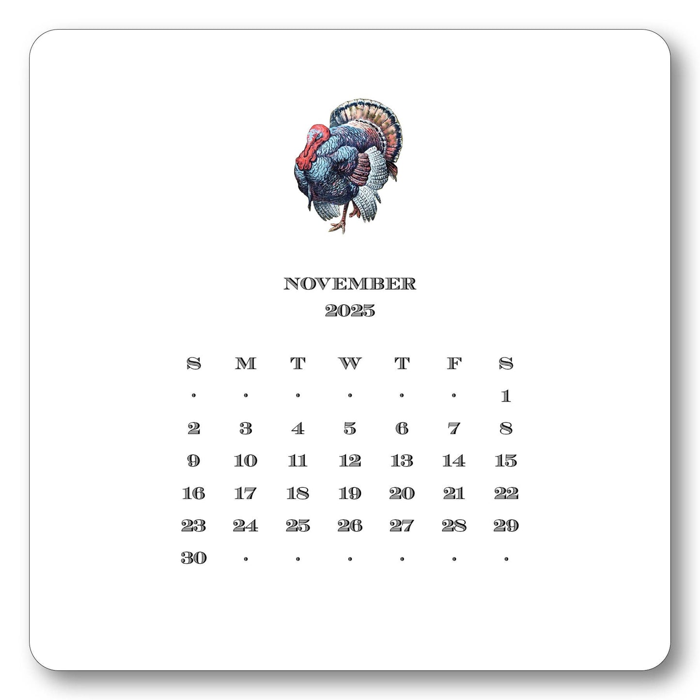 2025 Desk Calendar with Easel