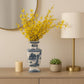 Decorative Jar - Blue Ceramic Chinoiserie Temple, 15 in.
