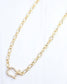 Bianca CZ Pave Horsebit Link Necklace WR Gold