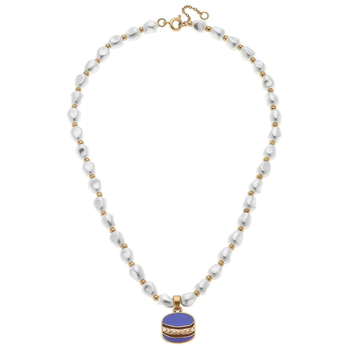 Madeleine Pearl & Macaroon Children's Necklace in Purple