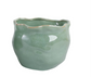 Green Ceramic Round Wavy Edge Planters (2 Sizes)