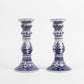 Blue Chinoiserie Candlestick Set - Small