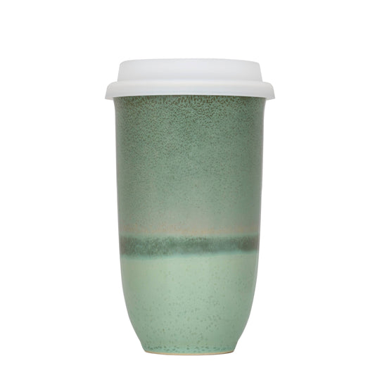 Emerald 16oz Ceramic Travel Mug – Forest-Inspired & Reusable