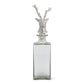 Square Glass Decanter w/Silver Deer Bust Stopper