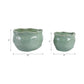 Green Ceramic Round Wavy Edge Planters (2 Sizes)