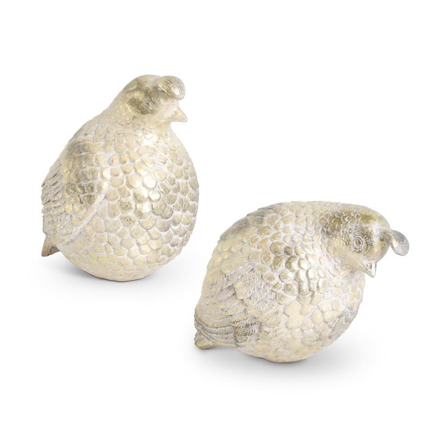 Assorted Gold Resin Partridges (2 Styles)