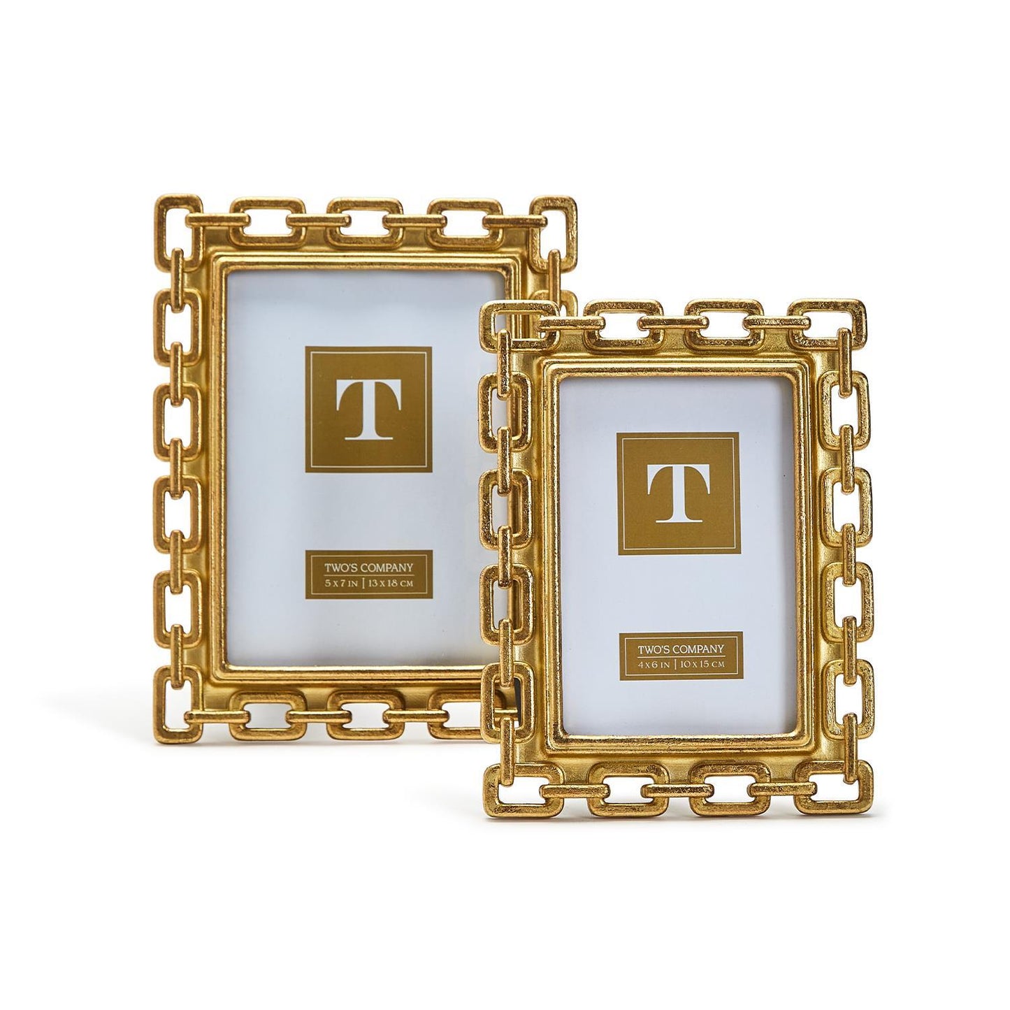 Gold Chain Photo Frames (Set of 2)