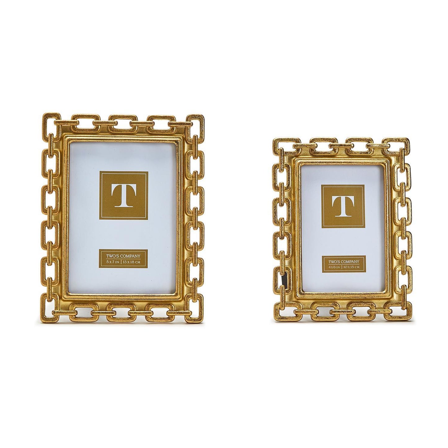 Gold Chain Photo Frames (Set of 2)