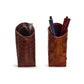 Chestnut Woven Genuine Leather Standing Eyeglass Holder (2 styles)