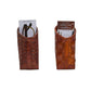 Chestnut Woven Genuine Leather Standing Eyeglass Holder (2 styles)