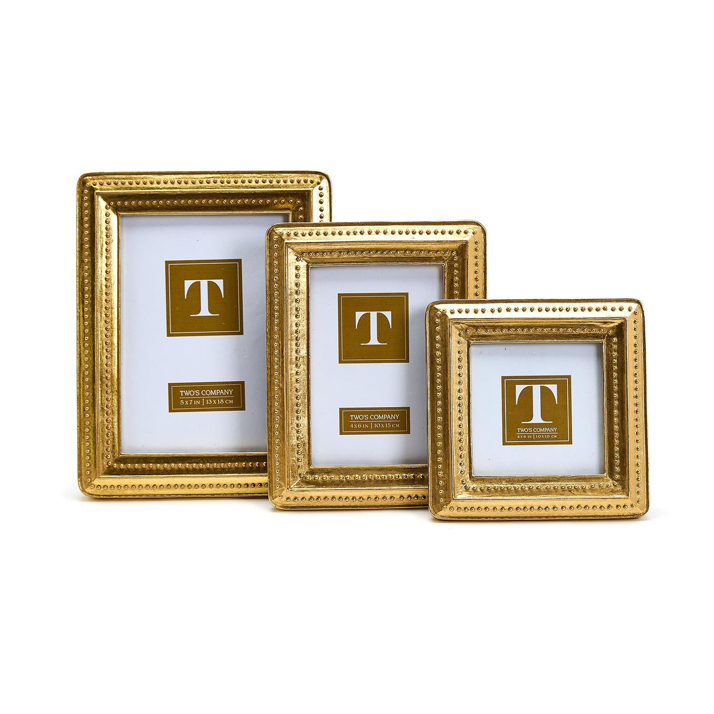 Gold Beaded Edge Photo Frame (set of 3)