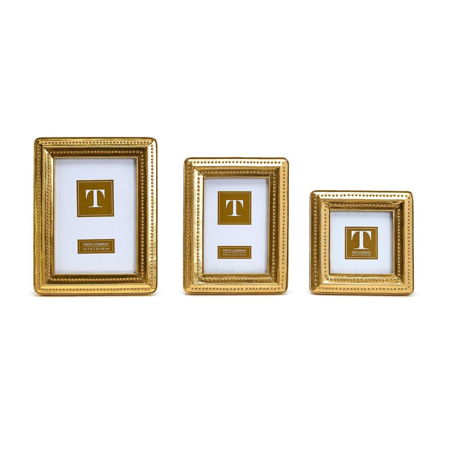 Gold Beaded Edge Photo Frame (set of 3)