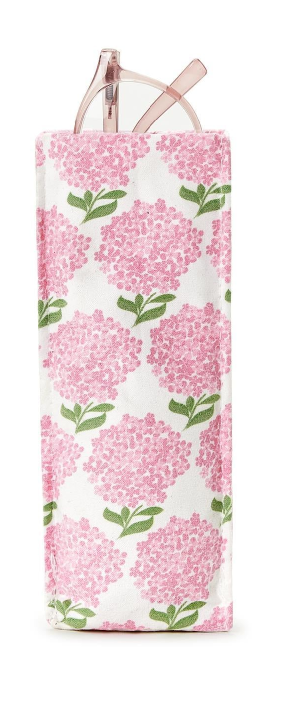 "Looking Good" Pink Hydrangea Print Standing Triangular weighted Eyeglass/Accessory Holder (2 styles)
