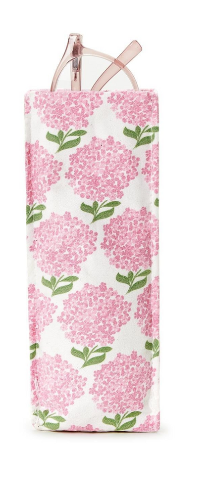 "Looking Good" Pink Hydrangea Print Standing Triangular weighted Eyeglass/Accessory Holder (2 styles)