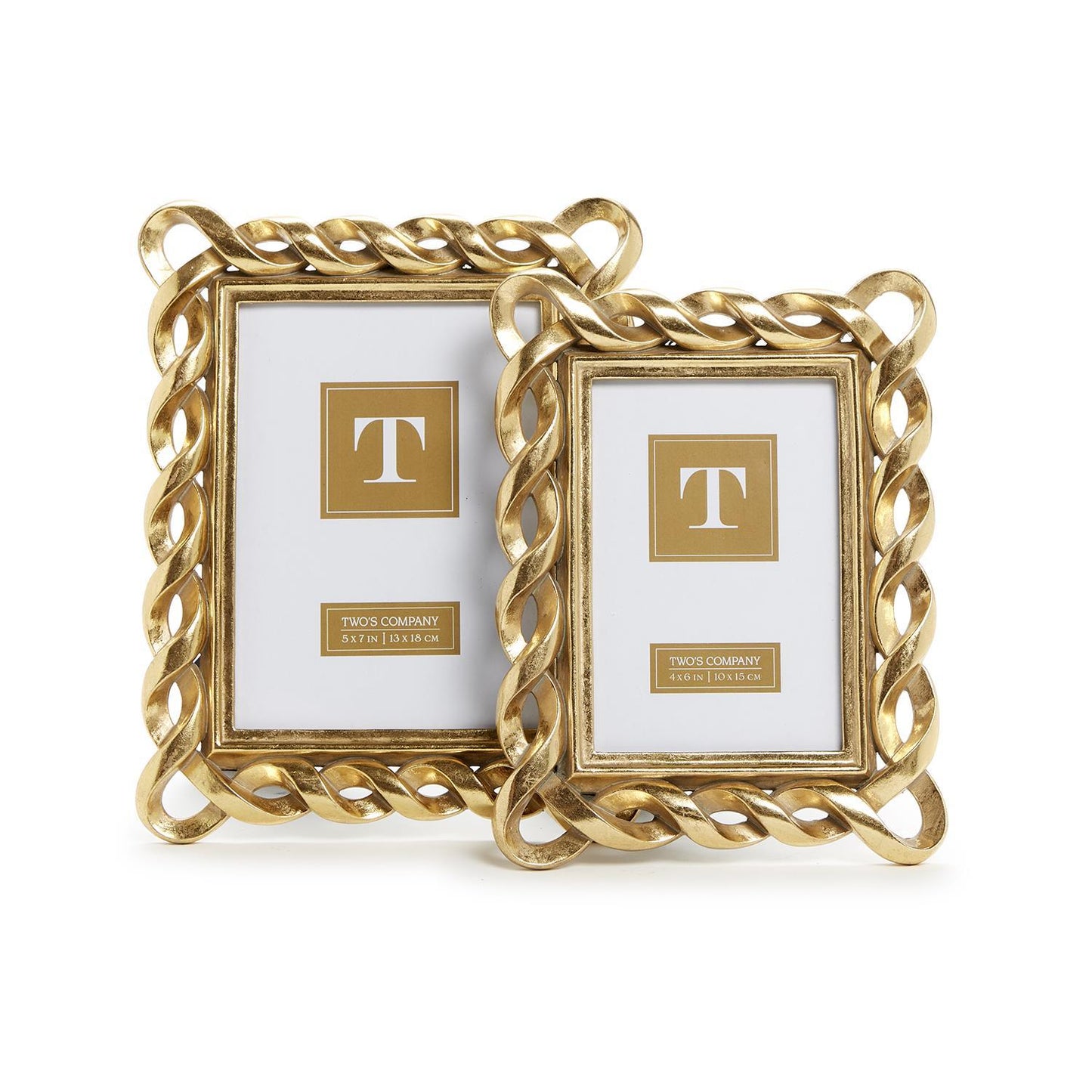 Gold Ribbon Photo Frames (Set of 2)