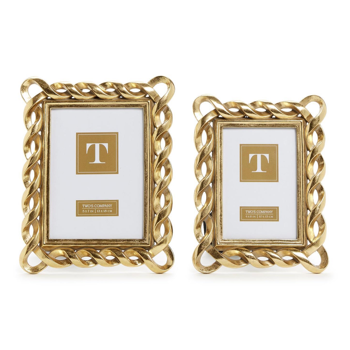 Gold Ribbon Photo Frames (Set of 2)