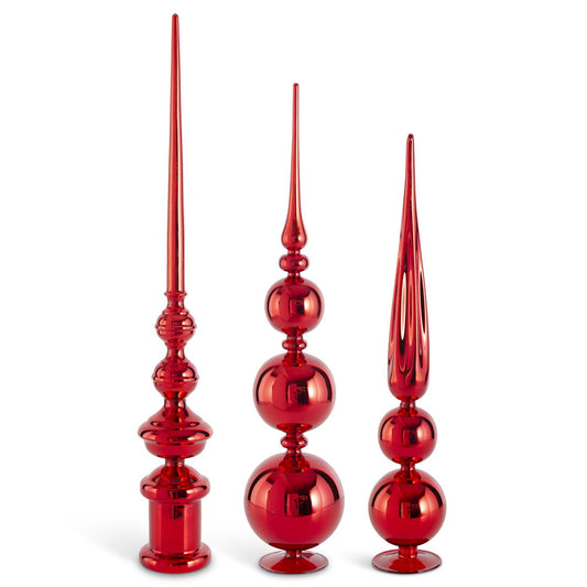 Red Glass Finials (3 Sizes)