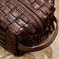 Chestnut Woven Leather Dopp Kit (2 Patterns)