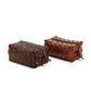 Chestnut Woven Leather Dopp Kit (2 Patterns)